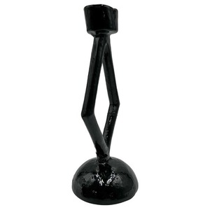 Black <b>Candlestick</b> Holder 8 Inch <b>Tall</b> Geometric Design for Home Decoration Durable Metal Finish - Product Image 2