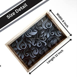 Platos de bandeja de servicio de bambú rectangulares personalizados para té, leche, café, pastel, aperitivo, postre, comida, superventas - Product Image 2