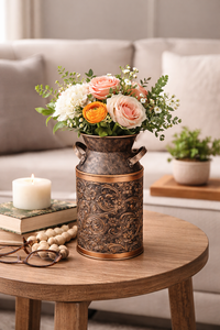 Vase en métal galvanisé Headway de 7,5 pouces, style antique, rétro, rustique, vintage, primitif, ferme, campagnard, vert - Product Image 4