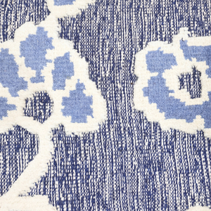 Alfombra DECORDEC Personalizada de Lana con Diseño Floral Damasco Azul Marfil, Ecológica, Antideslizante, Hecha a Mano, de Pelo Largo, para Hotel, Villa, Sala de Estar - Product Image 3