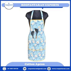 Tablier de cuisine très populaire avec motif floral bleu Meadow Song, lavable en machine, usage quotidien, style classique, 1 à 4 poches - Product Image 4