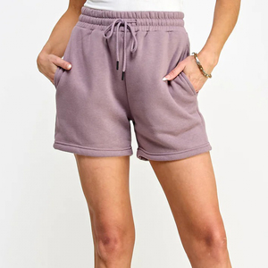 Shorts d'été pour femmes de haute qualité, 100% coton, respirants, séchage rapide, couleur unie, imprimés sur mesure, boutons, taille élastique - Product Image 6