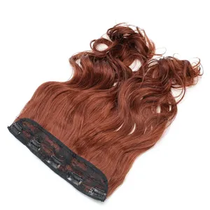 Perruque longue bouclée rougeâtre en cheveux indiens Remy, sans colle, avec base en soie élastique, texture ondulée naturelle, densité 100 %, longueur personnalisable - Product Image 1