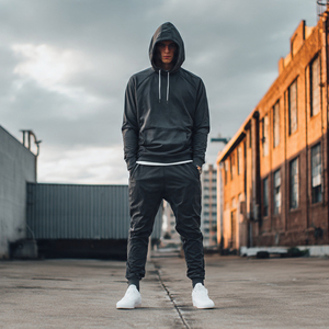 Survêtement en polyester à col montant pour homme, 100 % polyester, avec fermeture éclair, style streetwear, en nylon - Product Image 4