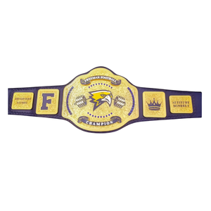 Ceinture de champion de football Freeman - Ceinture de sport violette personnalisable avec détails dorés - Trophée de collection de qualité supérieure - Product Image 1