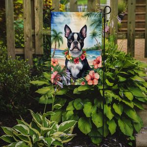 Boston Terrier Luau <b>Garden</b> <b>Flag</b> Multicolor Decorative Yard <b>Flag</b> Banner for Patio Artwork for Flower Beds and Mailbox Decor - Product Image 2