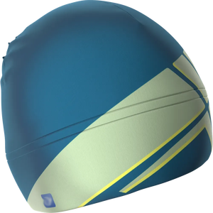 Bonnet de bain rayé sportif unisexe bleu vert jaune 100% polyester respirant printemps été pour adulte - Product Image 5