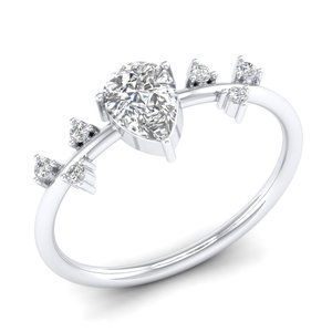 Anillo de compromiso REYES de lujo en plata de ley 925 con moissanita VVS para mujer, chapado en oro blanco de 14K y rodio, joyería exquisita. - Product Image 2