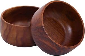 Juego de Tazones de Madera de Acacia Natural, Tazones de Madera Hechos a Mano para Servir Ensaladas, Sopas, Frutas, para Uso en la Cocina y la Comedor - Product Image 5