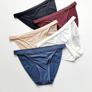 Culottes Bikini Femme Taille Basse Sans Couture Couleur Unie en Spandex et Nylon Tricoté de Qualité Supérieure Style Basique Vente en Gros - Product Image 4