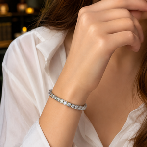 Bracelet pour femme CARATLEAF plaqué or 18 carats, diamant de laboratoire rond taillé de 4,00 mm, luxe pour fiançailles et mariage, certifié IGI - Product Image 5