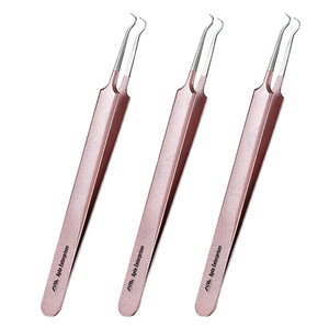 Kit de pincettes à points noirs incurvées Kit d'outils professionnels en acier inoxydable pour éliminer les boutons d'acné et les imperfections Instruments - Product Image 1