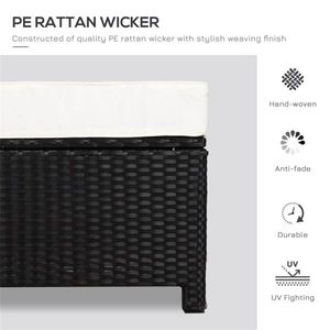 Table basse en rotin, ensemble élégant de tabourets et pouf - Product Image 5