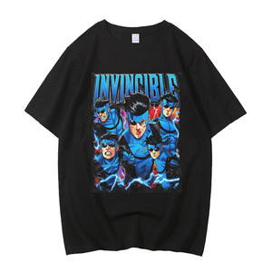 Camiseta gráfica unisex Invincible, camiseta informal negra de manga corta con cuello redondo y arte vintage de cómic de superhéroes del Imperio de Viltrum - Product Image 3