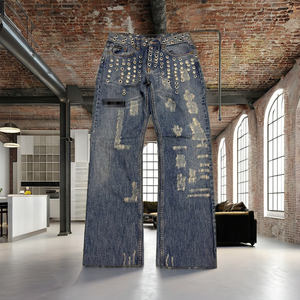 Jeans en coton vintage pour homme, coupe droite - Product Image 4