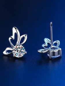 Wholesale Supply 925 Silver <b>Moissanite</b> Diamond <b>Earrings</b> for Retail Jewelry Stores Boutiques Wedding Events and Gift For Sale - Product Image 4