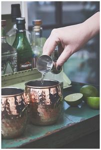 Copper mule beverage mug set for rooftop skyline cocktails hammered finish metal cups durable reusable party mugs - Product Image 4