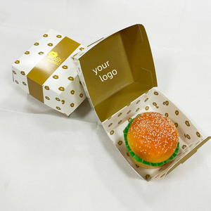 Cajas de Cartón Kraft Desechables Biodegradables y Ecológicas con Diseño Colorido Impreso para Comida Rápida, Hamburguesas y Frituras - Product Image 1