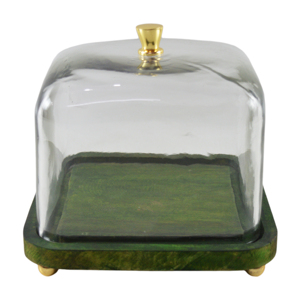 Support à gâteau tendance en bois et verre avec bouton métallique – Idéal pour mariages, anniversaires et fêtes – Présentoirs et assiettes de table - Product Image 4