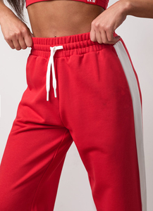 <b>Women</b>’s Contrast Side <b>Stripe</b> Sweatpants Relaxed Straight Fit Drawstring Track <b>Trousers</b> Elastic Waist Casual Sportswear Lounge Pa - Product Image 5