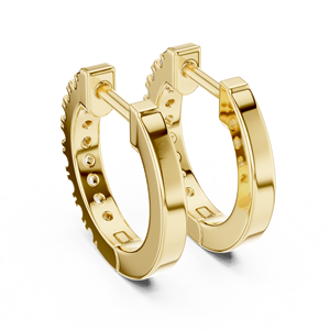 18K Yellow Gold Lab Grown Diamond U Shape Huggie <b>Hoop</b> <b>Earrings</b> 1.25 CTW EF VVSVS CVD Diamond Luxury Wedding Jewelry Manufacturer - Product Image 5