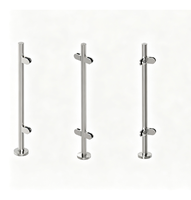 Balustrade extérieure en acier inoxydable, poteau de garde-corps tubulaire en verre pour escalier et balcon, main courante en tube