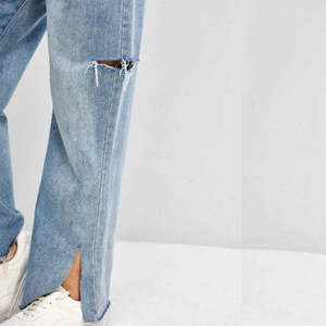 Pantalones Cargo de Mezclilla para Mujer, Estilo Urbano, con Logotipo Personalizado, Jeans Pintados, OEM, ODM, Venta al Por Mayor, Prendas Premium, Diseño Personalizado, Impresión en Poliéster - Product Image 5