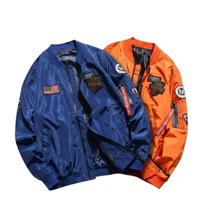 custom Hot Sales Men's Coated High Street Bomber Jacket Big Size <b>Canvas</b> <b>Plain</b> Dyed Waterproof Windproof Winter Motorcycle - Product Image 6