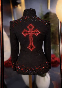 Mens Plus Size Black Christmas Embroidered Tuxedo <b>Blazer</b> Designer Wedding Suit Gold Floral Embroidery Breathable Fabric - Product Image 2