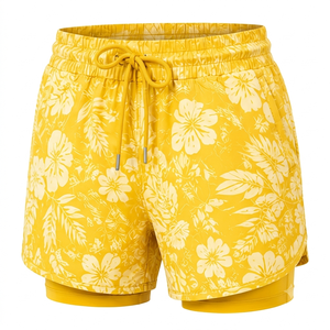 Shorts coupe classique avec fentes latérales, taille ajustable, pour le voyage, la plage, la mer, les activités nautiques, pour femme - Product Image 1