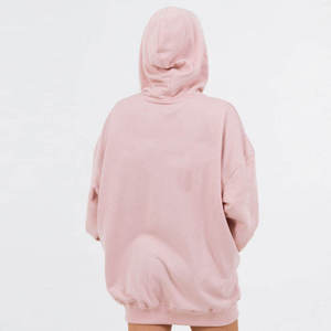 Sudadera con capucha rosa extragrande de forro polar, unisex, de manga larga, color liso, con bolsillos, para otoño, de corte holgado. - Product Image 2