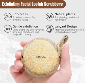 Tampons démaquillants en loofah éco-responsables, éponge nettoyante naturelle pour une peau hydratée, claire et éclatante - Product Image 1