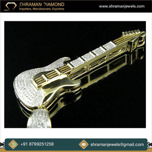 Trendy 10k <b>Solid</b> Gold Custom Hip Hop Classical Band Guitar Moissanite Fine Pendant <b>Necklaces</b> Charms for Unisex Multi-Occasion - Product Image 6