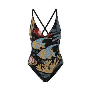 Nouveau Maillot de Bain Femme OEM/ODM Une Pièce Brodé de Perles avec Coquillages et Étoiles de Mer, Style Asymétrique à Une Épaule, Best-Seller, Parfait pour les Tenues de Plage - Product Image 3