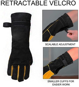 Gants de soudage en cuir, résistants à la chaleur et au feu, manches Extra longues, sécurité de soudage Mig/Tig - Product Image 4