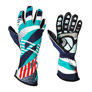 Custom Sublimated Kart Racing Gloves-Anti-Slip Silicone Coating Breathable Full Finger Design Unisex High Quality Manufacturer - Product Image 1