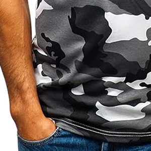 Camiseta de Manga Corta con Estampado de Camuflaje para Hombre, Corte Ajustado, Cuello Redondo, Ropa Casual, Tejido Jersey Transpirable - Product Image 4