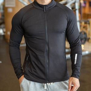 Nouvelle veste de sport d'hiver pour homme, entraînement, fitness, logo personnalisé, vêtements de sport respirants, fermeture éclair intégrale, col montant, capuche - Product Image 3