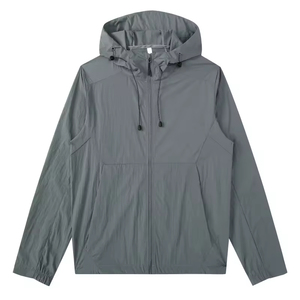 <b>Men's</b> White Hooded Windbreaker <b>Jacket</b> <b>Lightweight</b> Polyester Zipper Closure Casual <b>Summer</b> Outdoor Wear - Product Image 4