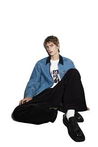 Hombres de alta 100% de algodón Baggy Fit Cordray pantalones negros de alta calidad nuevo diseño redondeado encaje pila tobillo directo de fábrica - Product Image 6