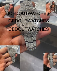 Reloj de Diamantes Moissanite de Lujo y Alta Calidad, VVS, Correa de Acero Inoxidable de 20 mm de Ancho, Resistente al Agua - Product Image 3