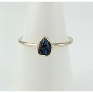Minimalist 925 Silver <b>Lapis</b> <b>Lazuli</b> Bezel Set Gemstone <b>Ring</b> Unisex Everyday Wear - Product Image 1