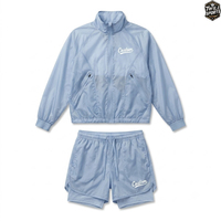 Conjunto de Pantalones Cortos Cortavientos Unisex Personalizados, Ligeros, de Punto Reversible, Transpirables, con Cremallera, para Chándal, Gimnasio, Correr
