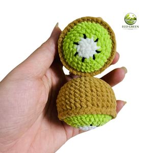 Handmade <b>Crochet</b> Fruits Vegetables Gift <b>Set</b> Soft Knitted Educational Toys for Kids <b>Crochet</b> Kiwi Fruits - Product Image 1