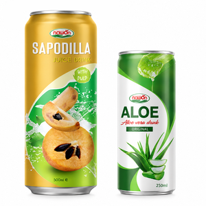 Jus de fruits naturel rafraîchissant personnalisé OEM avec marque privée, boisson saine à la pulpe de Sapodilla et Aloe Vera - Product Image 1