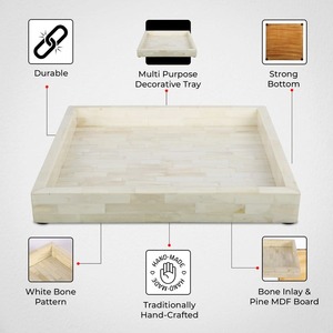 Artisan Bone Inlay Decorative Tray for <b>Coffee</b> <b>Table</b> and Console Styling - Product Image 3