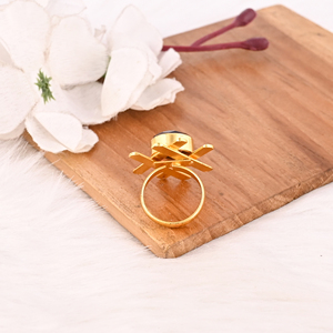 Pink Amethyst Hydro <b>Ring</b> for Women Gold Plated <b>Adjustable</b> Trendy Gemstone Jewelry Brass - Product Image 5