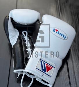 Guantes de Boxeo Personalizables de Cuero Genuino de Vaca de Alta Calidad, Conjunto de Grappling con Cordones y Muñequera Ajustable - Product Image 4