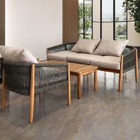 Ensemble de canapés d'angle convertibles modernes et minimalistes en bois massif avec option gonflable et coussins moelleux pour hôtel, appartement, salon