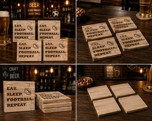 Posavasos de Madera de Lujo |   Protector de Bebidas de Madera Natural Hecho a Mano, 10 mm de Grosor, Duradero, Ligero, 400 mm de Diámetro, para el Hogar o Cafetería - Product Image 2